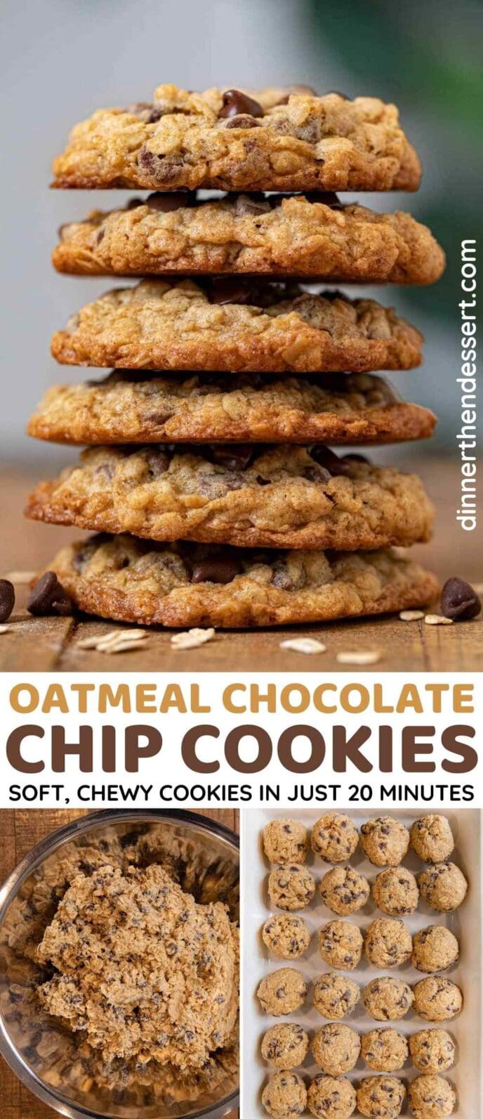 Oatmeal Chocolate Chip Cookies Collage