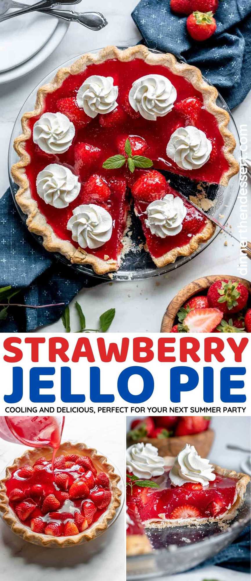 Strawberry Jello Pie collage