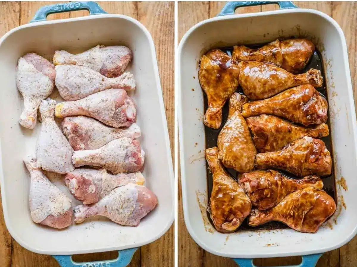 prepping the chicken collage to bake it
