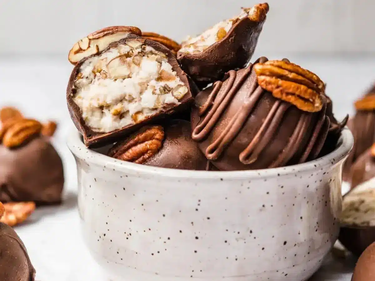 Mug with truffle balls inside