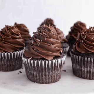 Cupcakes with chocolate icing