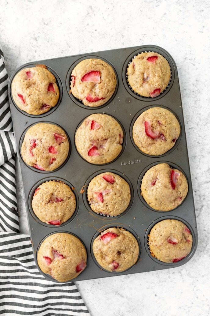 Strawberry Muffins Recipe - Dinner, then Dessert