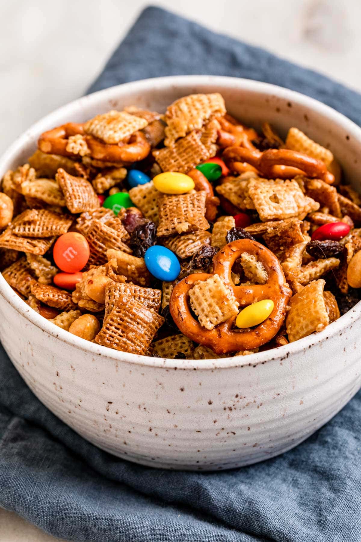 Sweet and Salty Snack Mix in serving bowl