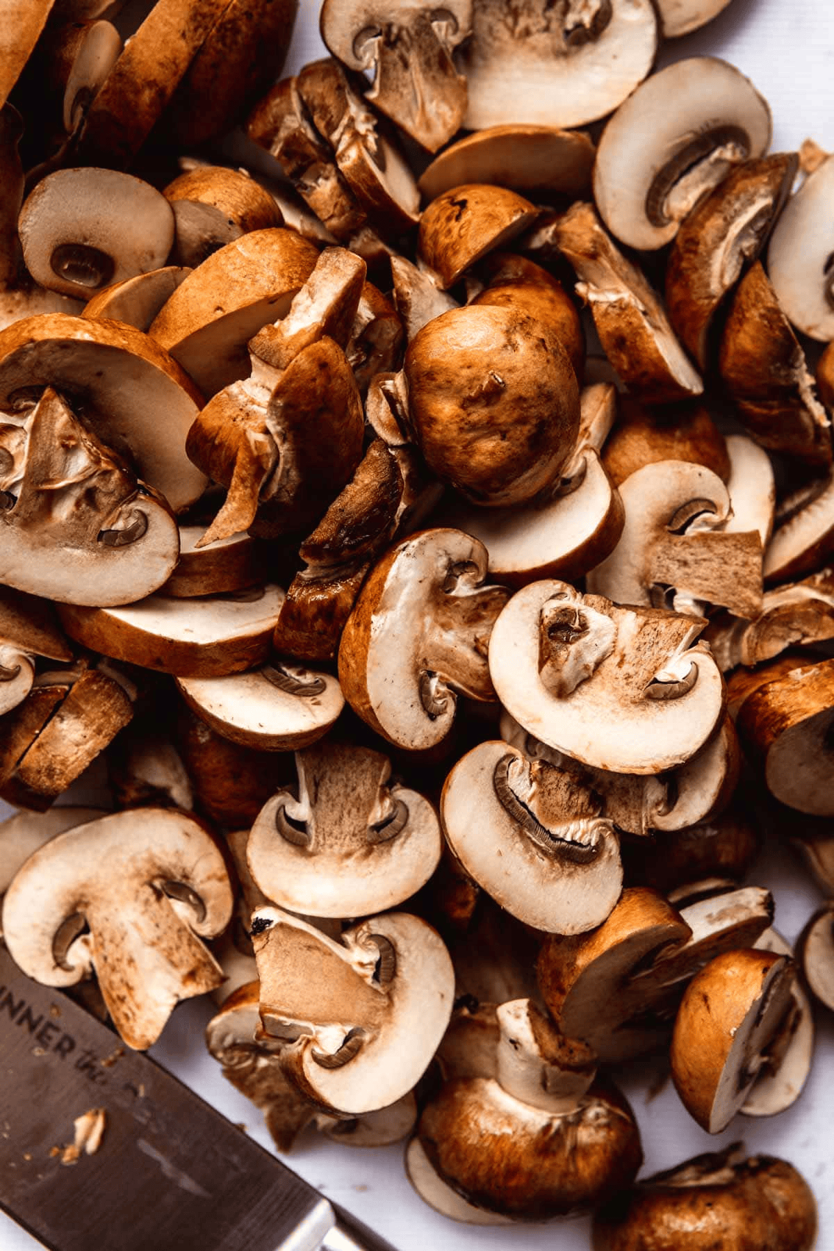 Sliced mushrooms