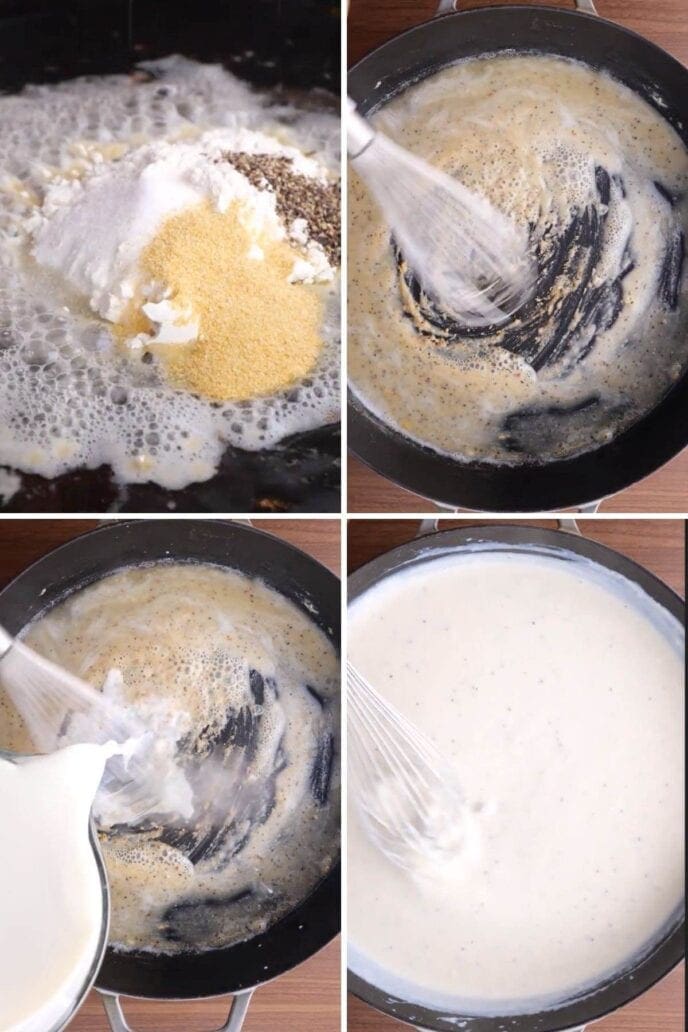 collage of batter prep steps