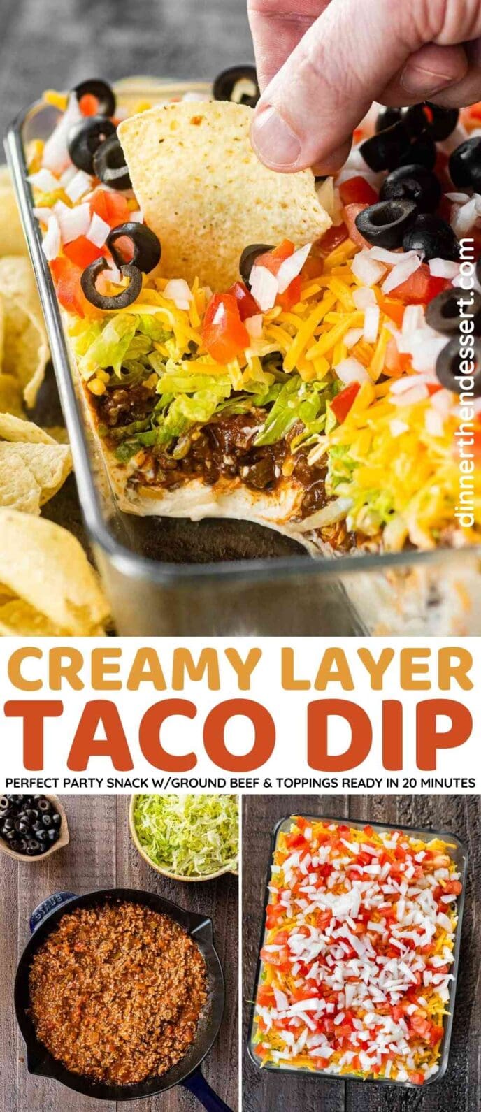 Creamy Layer Taco Dip Collage