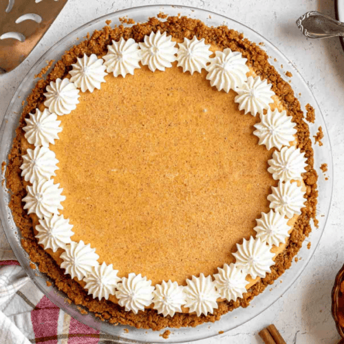 whole pie on a table ready to be served