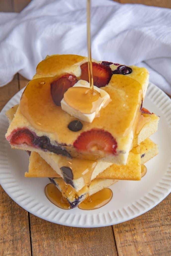 Stack of squares pancakes