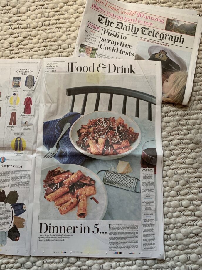 Telegraph UK Cookbook Feature front page