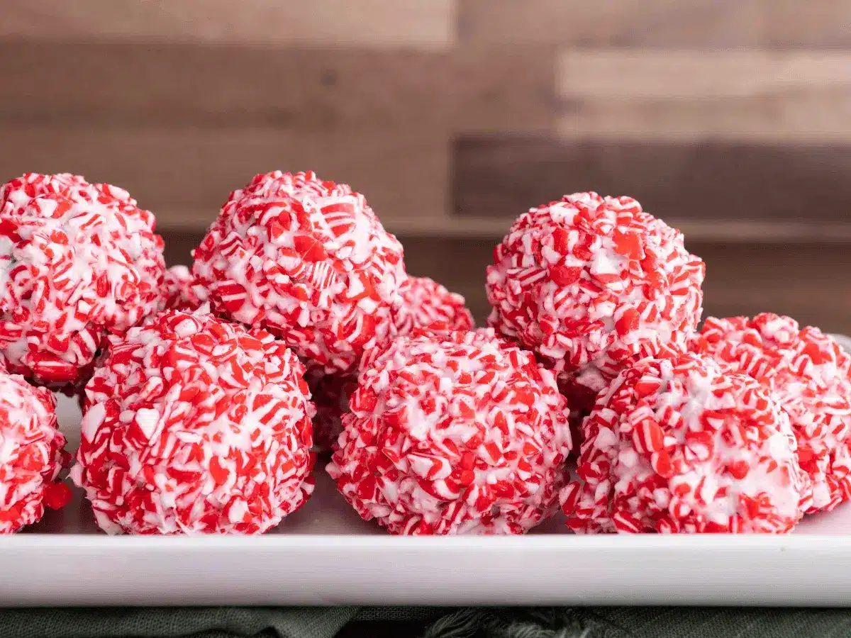 side view of festive balls 