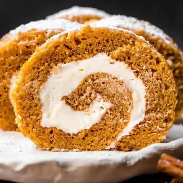 Slice with icing cut from roll