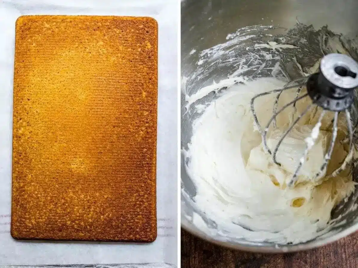 Collage of mixing icing 