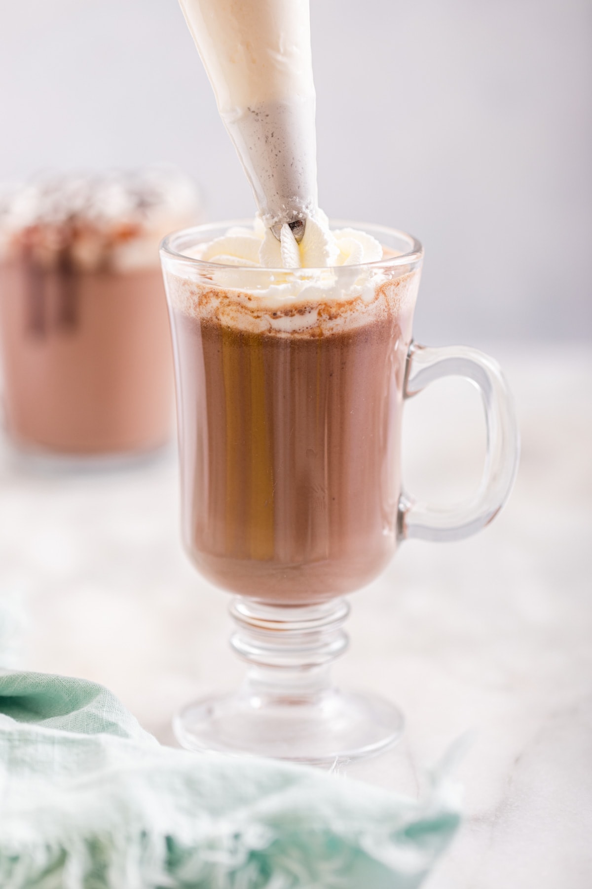 Slow Cooker Hot Chocolate in mug with whipped cream