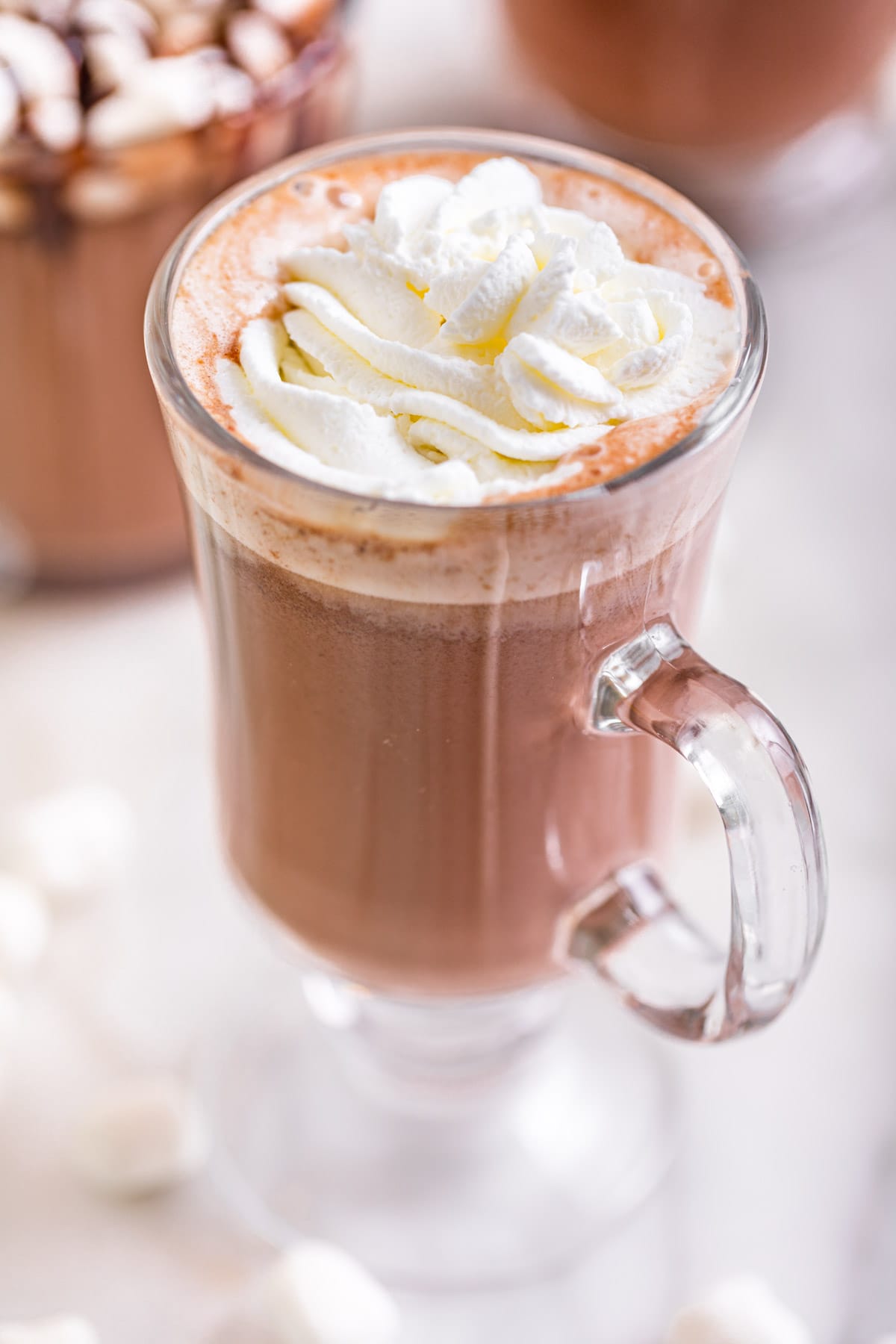 Slow Cooker Hot Chocolate in mug with whipped cream