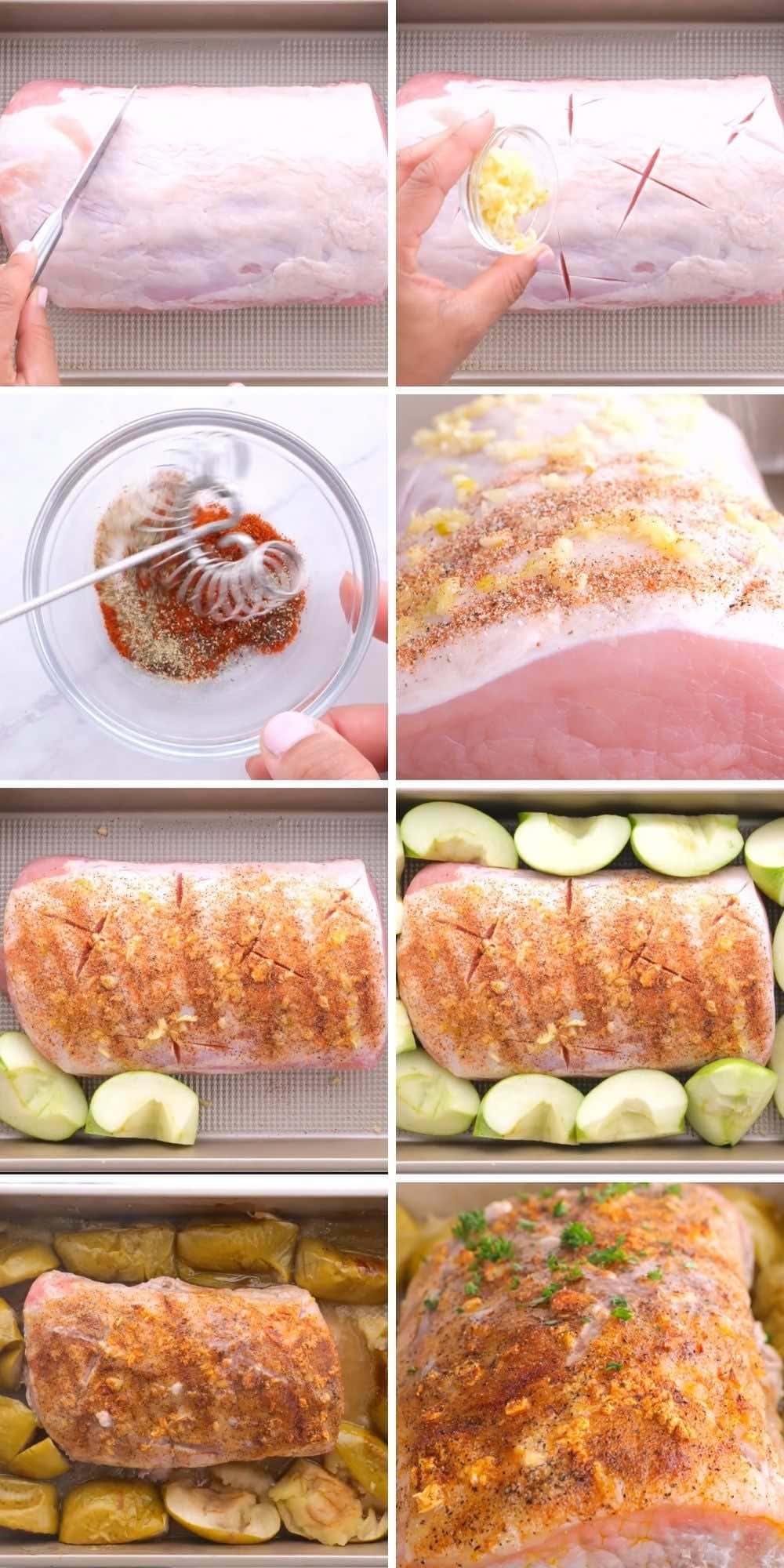 Ultimate Garlic Pork Loin Roast Collage