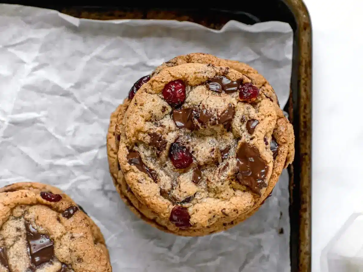 stacked cookies aerial view