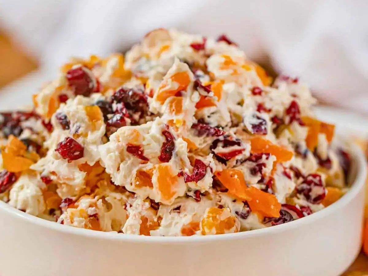 finished cheese spread piled high in bowl