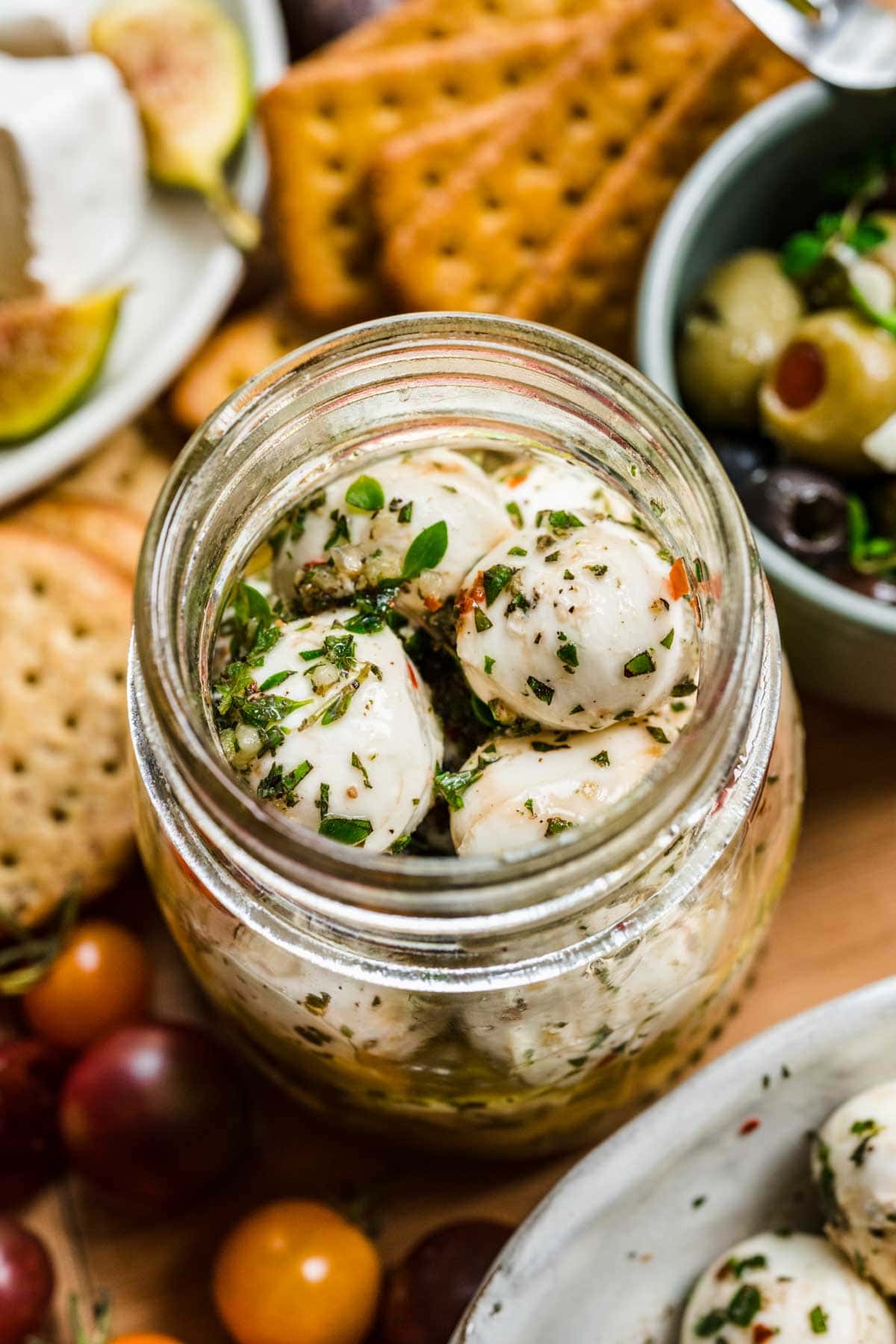 Marinated Mozzarella Balls in jar