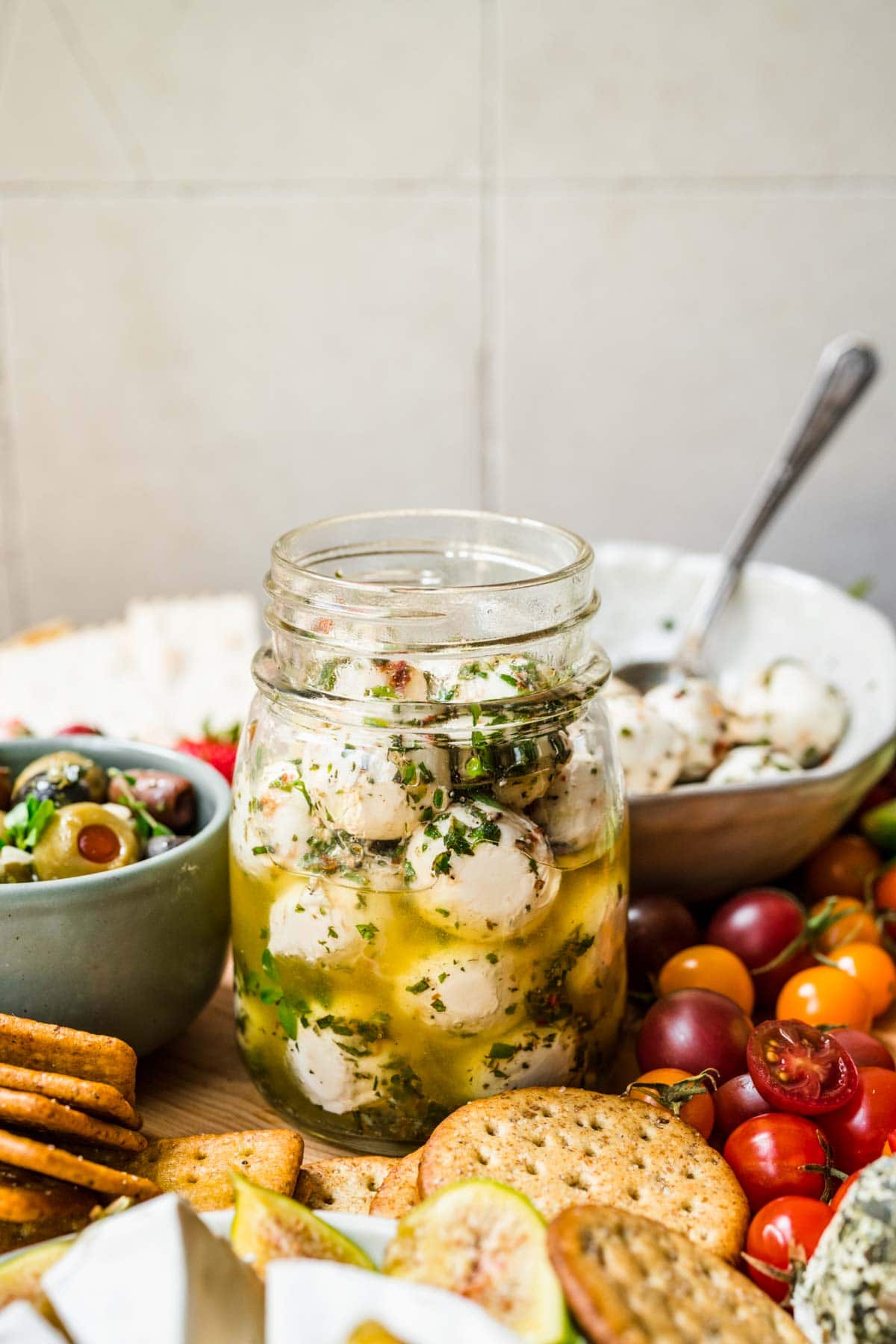 Marinated Mozzarella Balls in jar