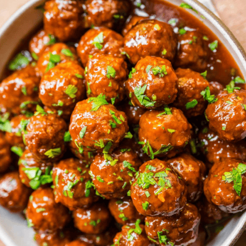 ground beef balls in bowl ready to eat