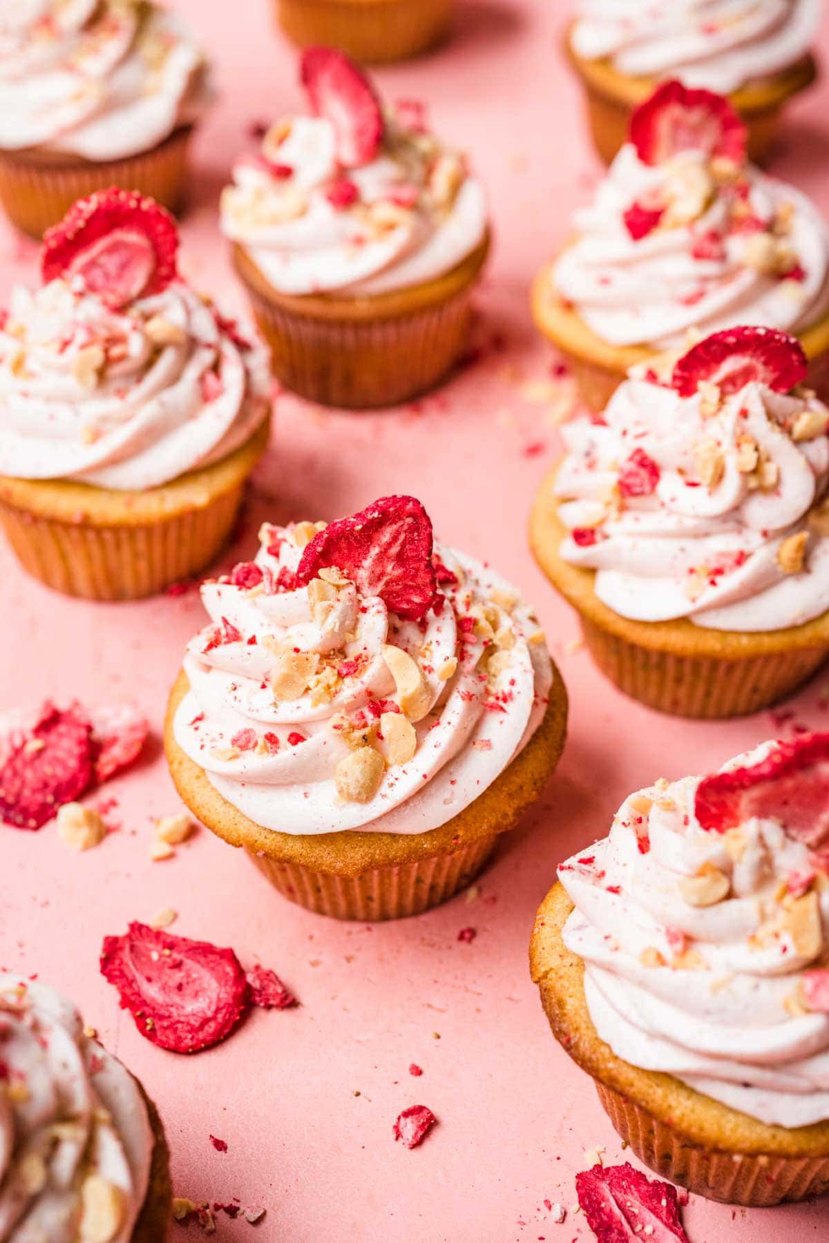 Peanut Butter and Jelly Cupcakes on cutting board