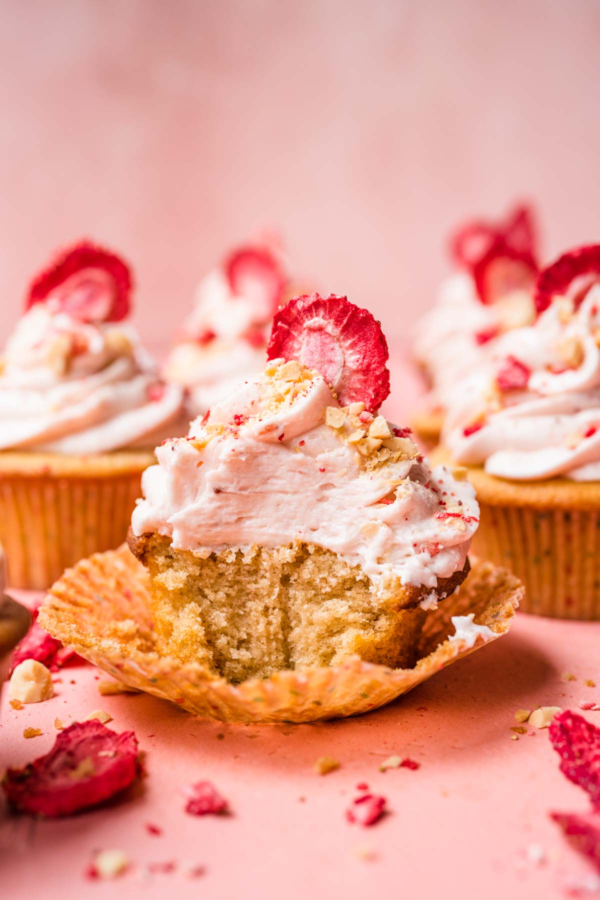 Peanut Butter and Jelly Cupcake with bite taken out