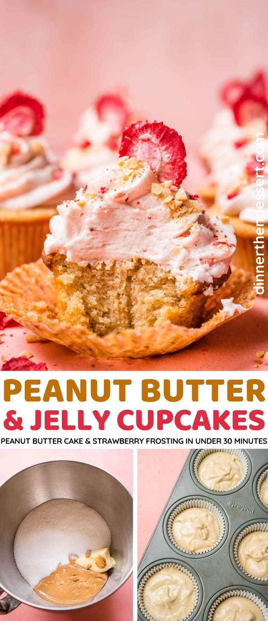 Peanut Butter and Jelly Cupcakes collage