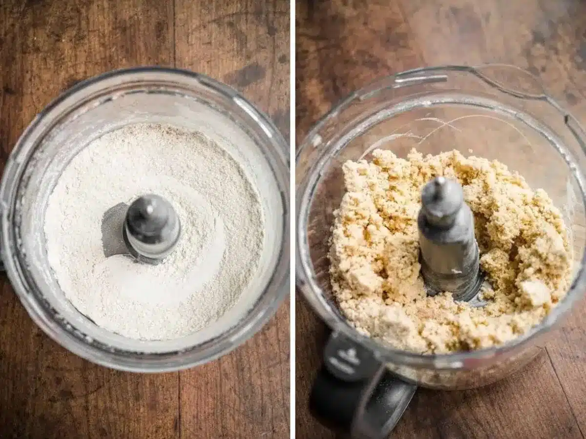 collage of dough being made