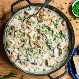 Ingredients cooked in a pot ready to serve