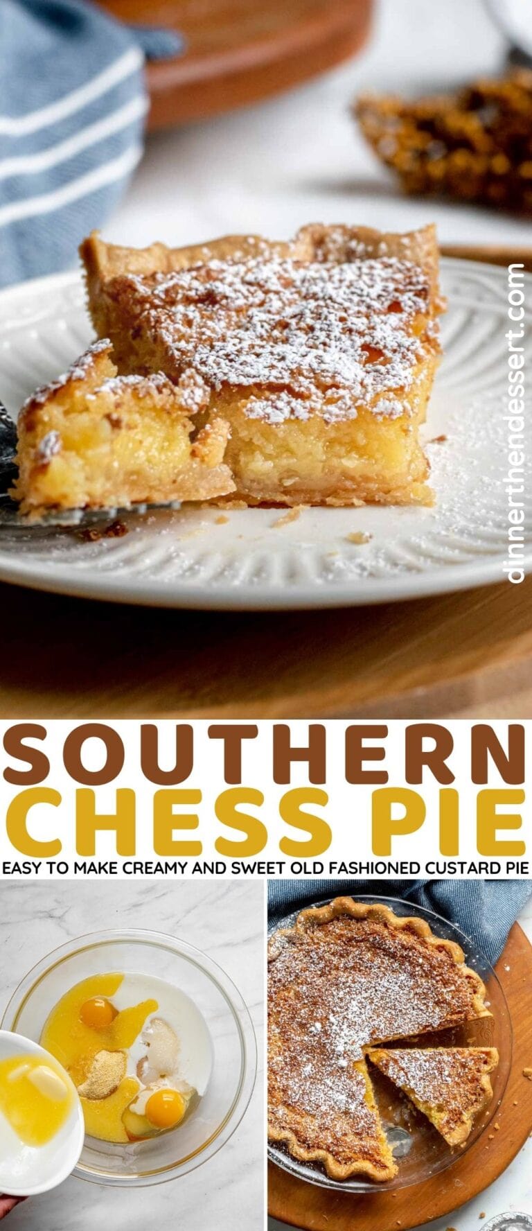 Classic Chess Pie Recipe (AKA Sugar Pie) - Dinner, then Dessert