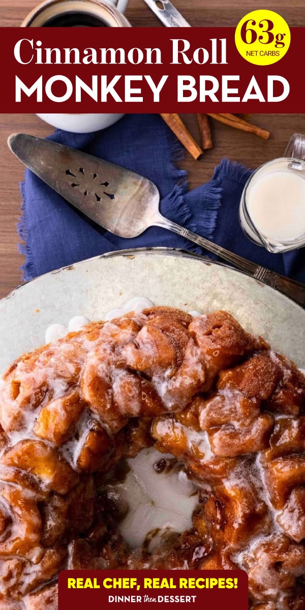 Monkey bread with glaze shot from above