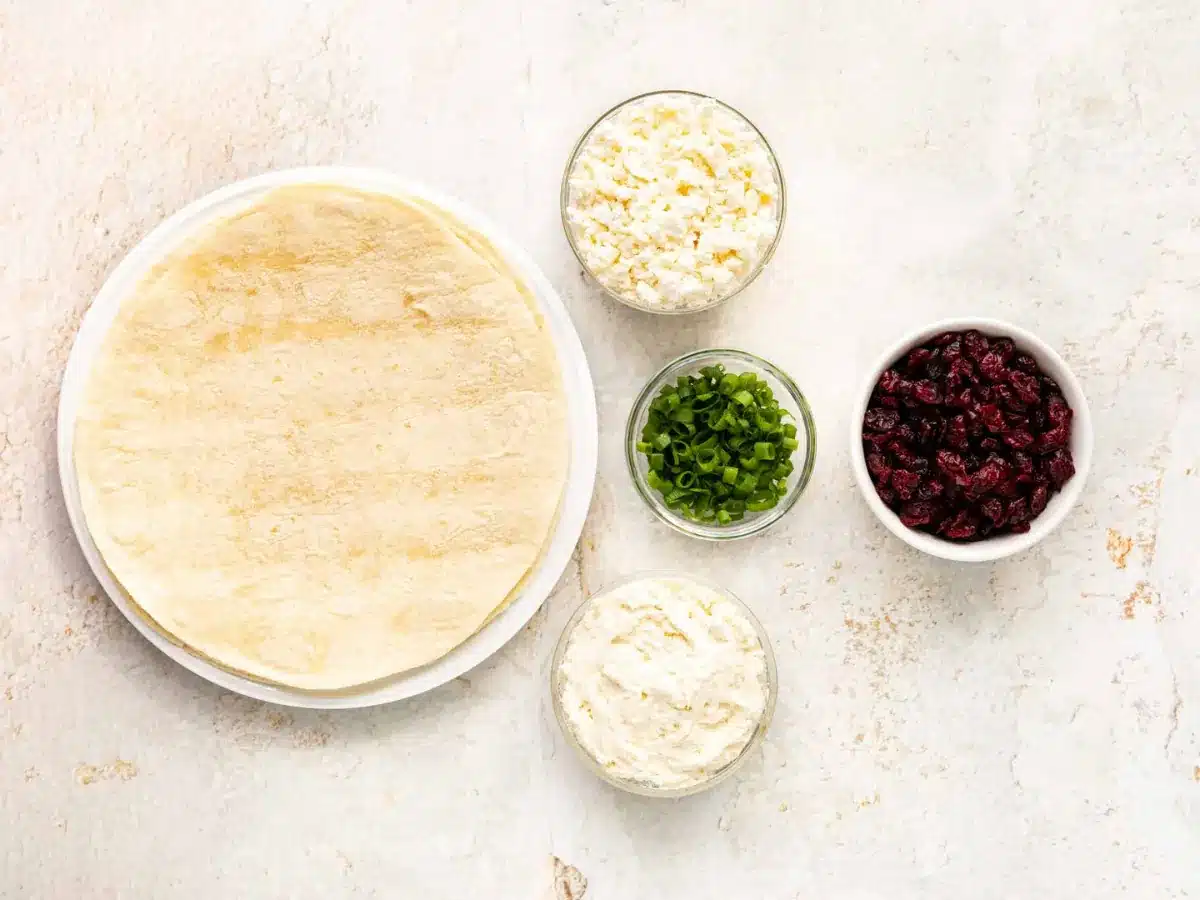 Ingredients in bowls ready to be mixed together