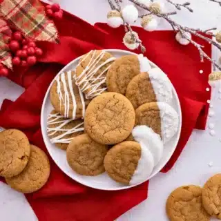 Plate of cookies from above