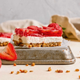 Slice of Strawberry layered dessert