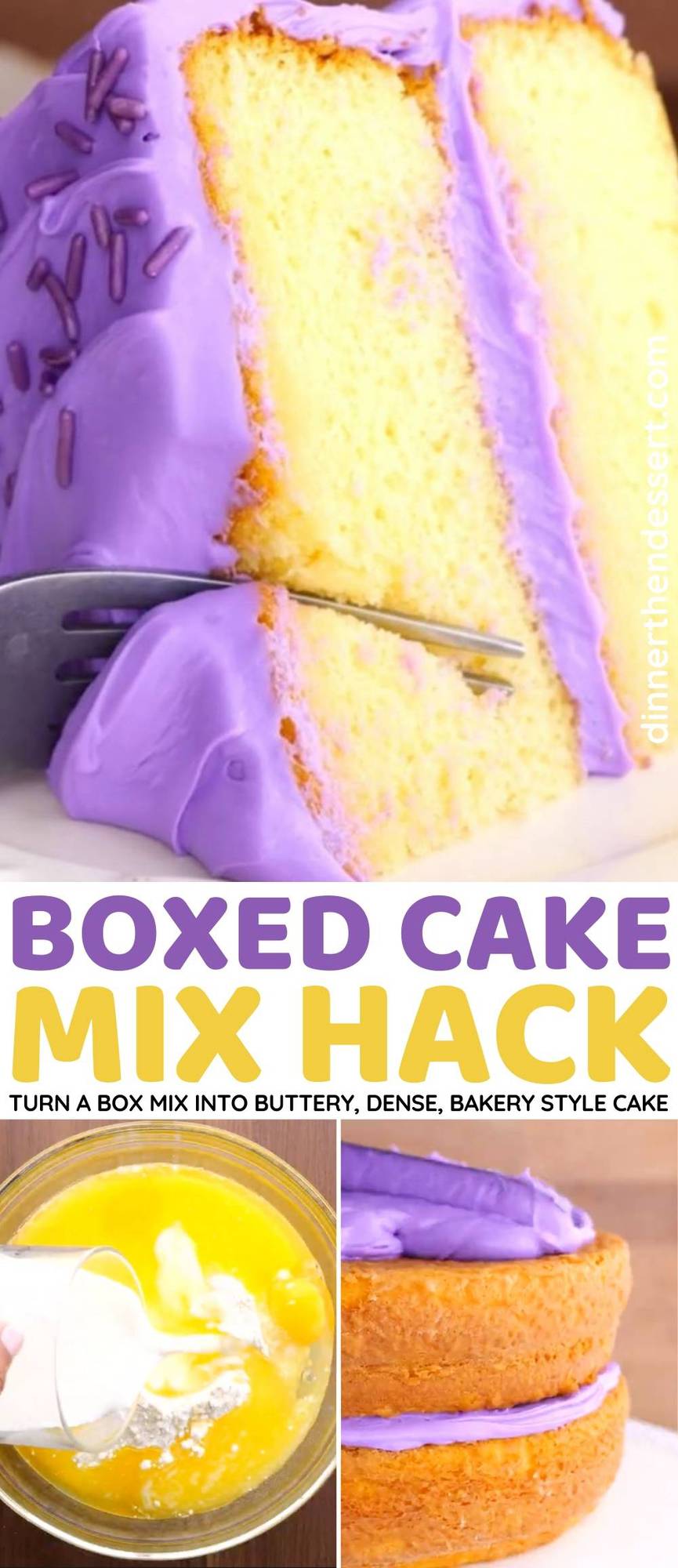 Boxed Cake Mix Hack Collage
