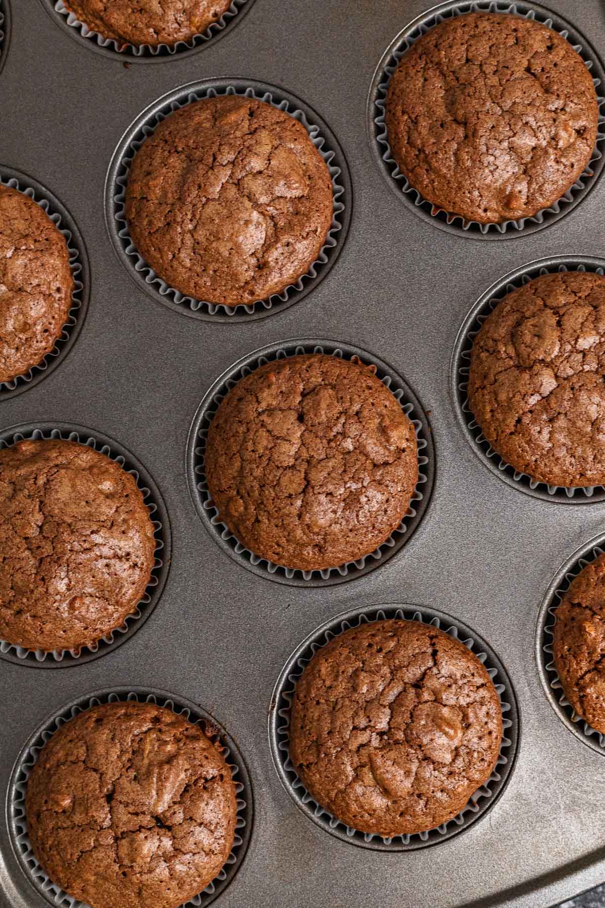 Brownie Cupcakes baked in muffin tin