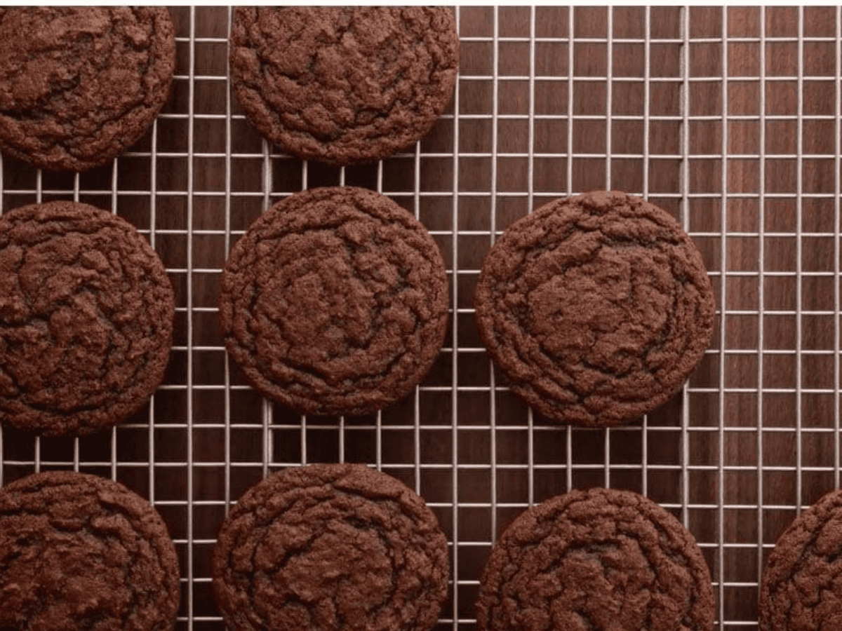 cookies cooling on a wire rack
