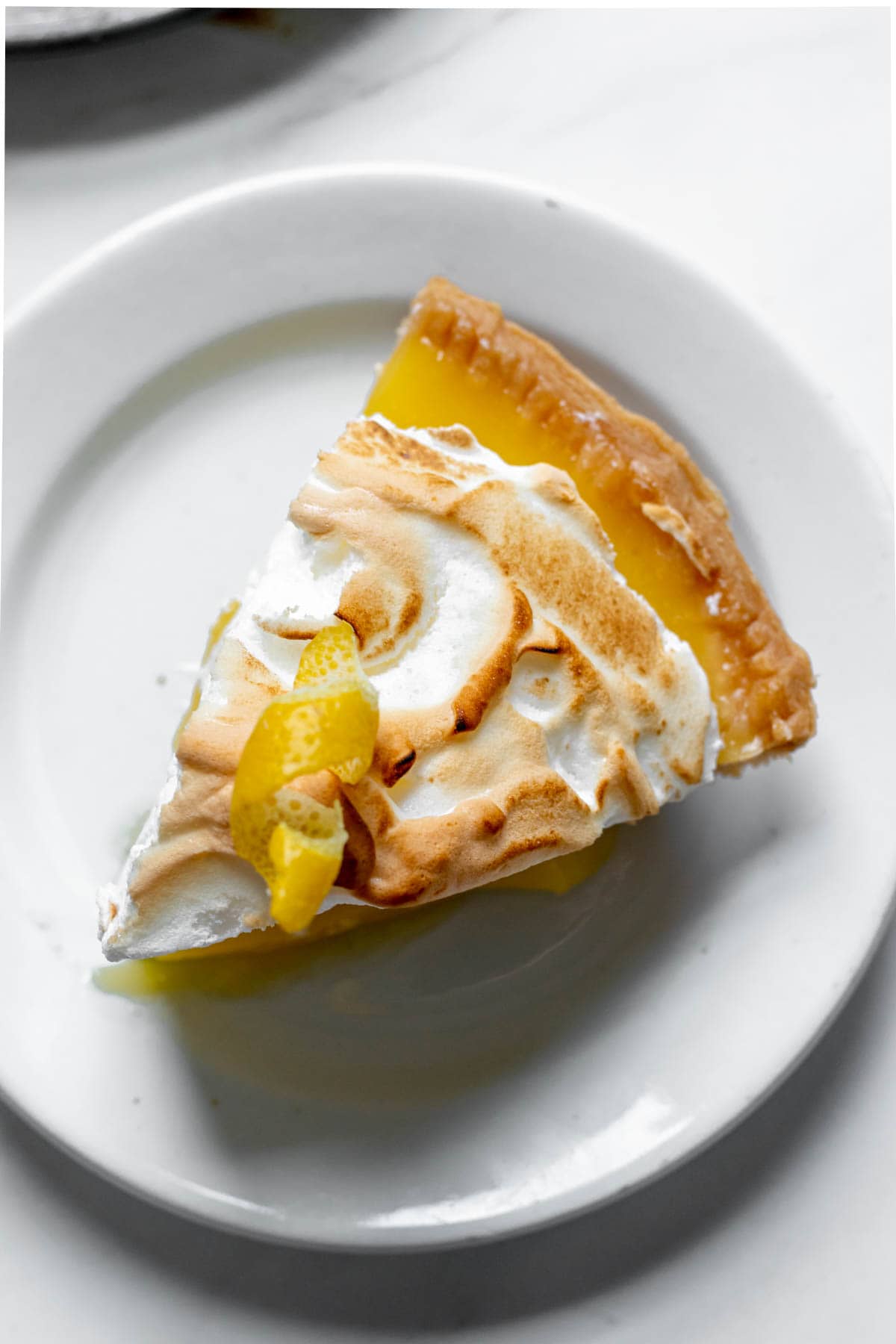 Lemon Meringue Pie Slice on Plate