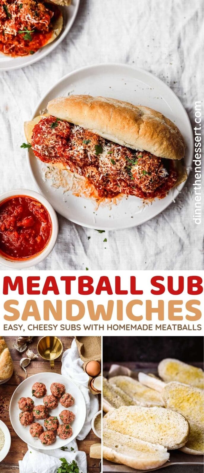 Meatball Sub Sandwich collage