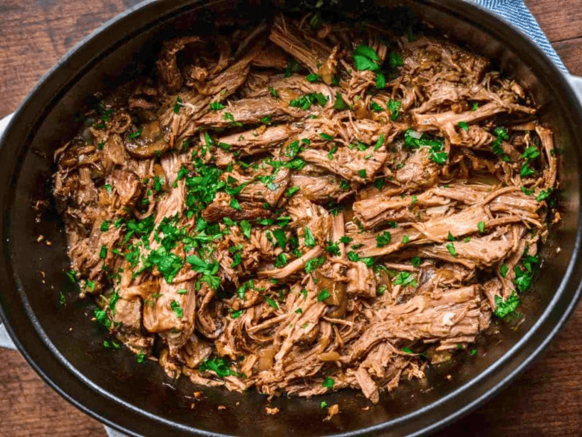 Shredded Beef in pot