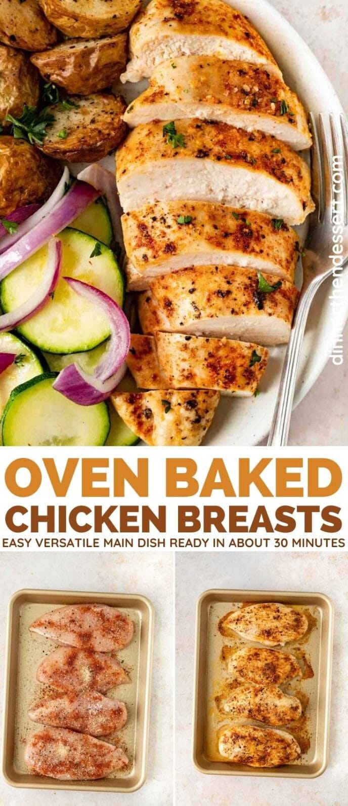 Oven Baked Chicken Breasts collage