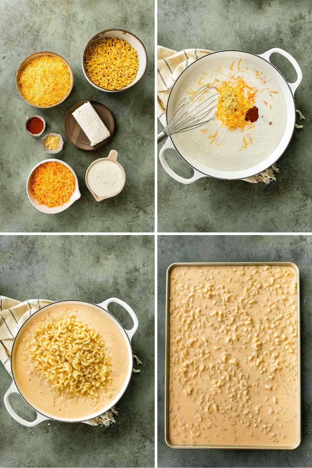 Sheet Pan Mac and Cheese collage