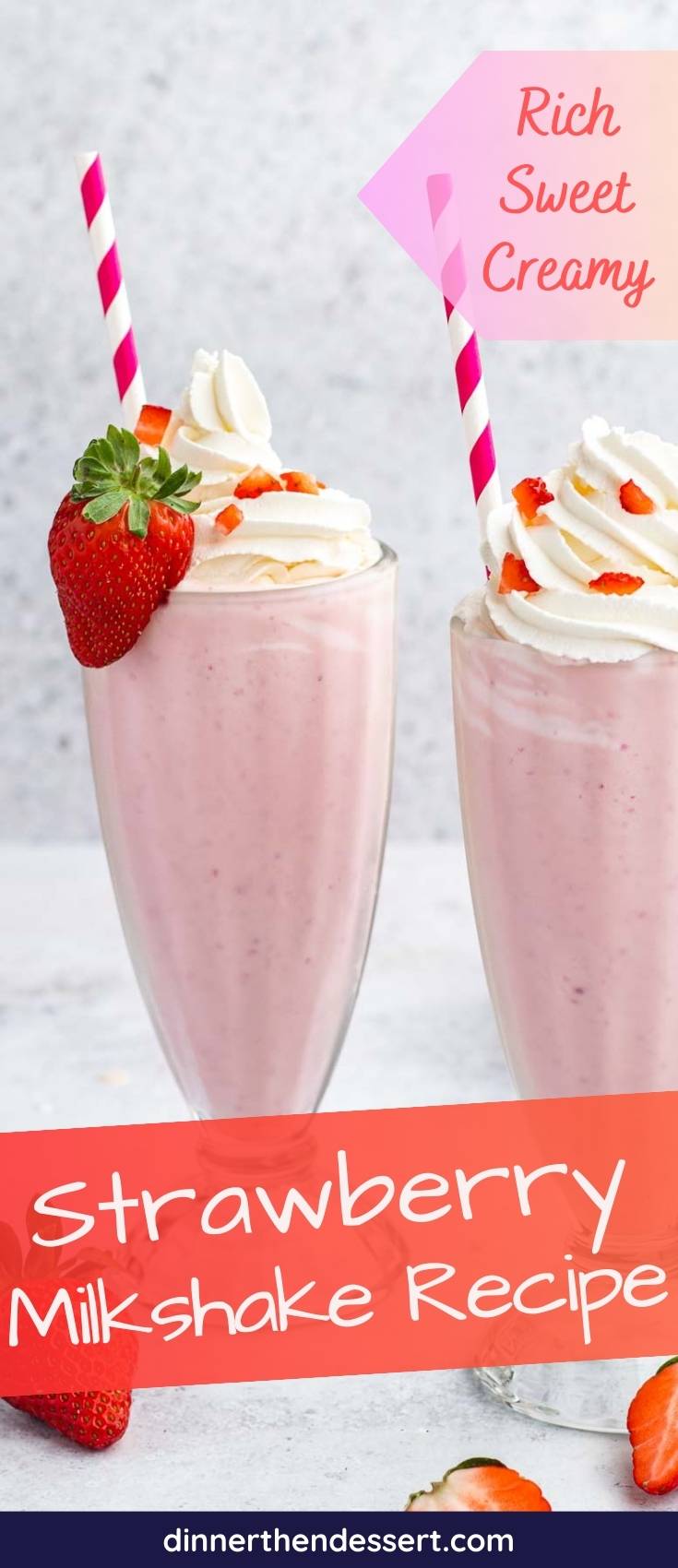 Quick and Easy Strawberry Milkshake Recipe - Dinner, then Dessert