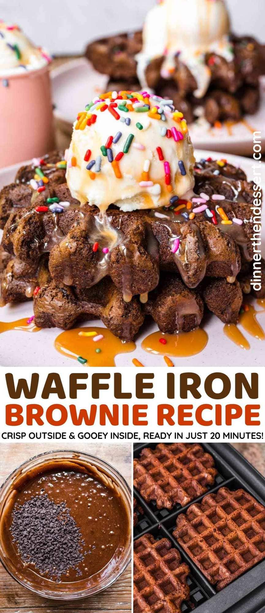 Waffle Iron Brownies collage
