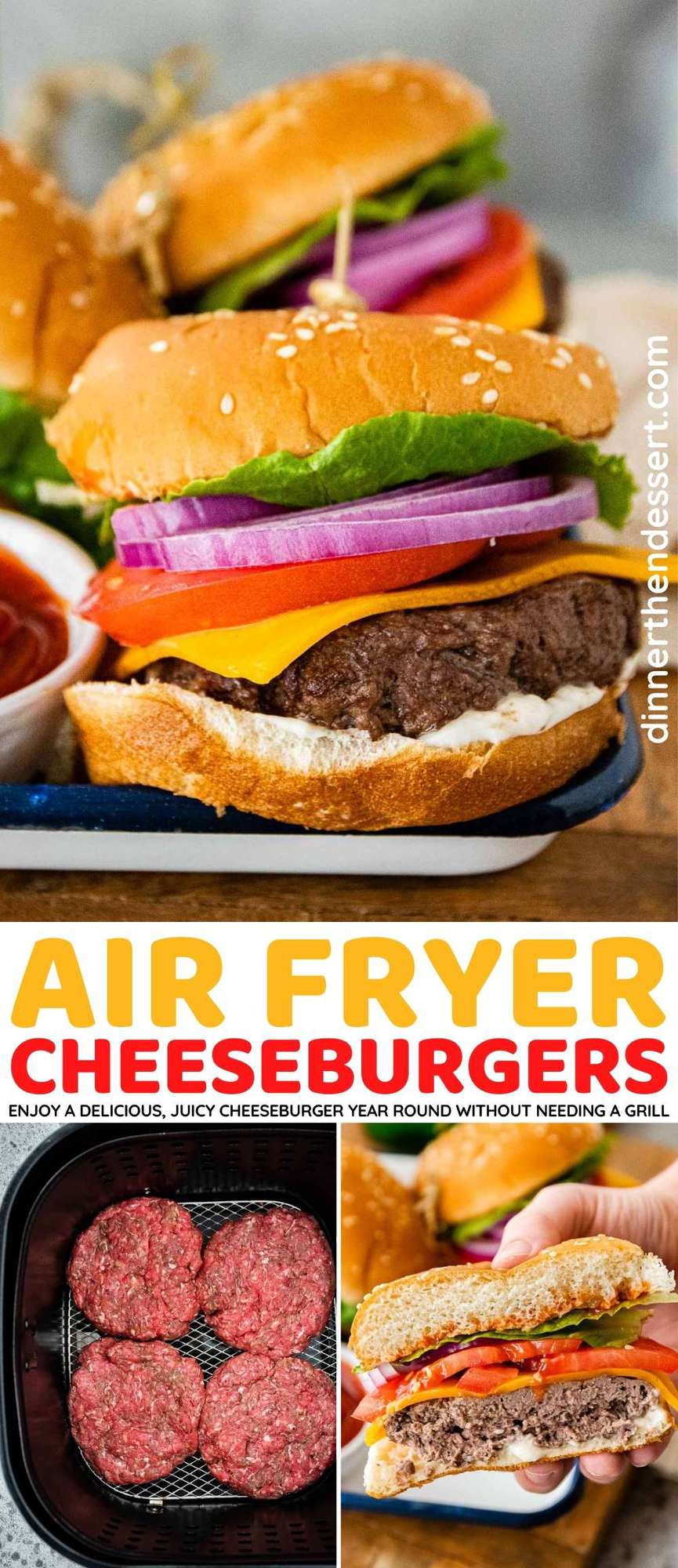 Air Fryer Cheeseburgers collage