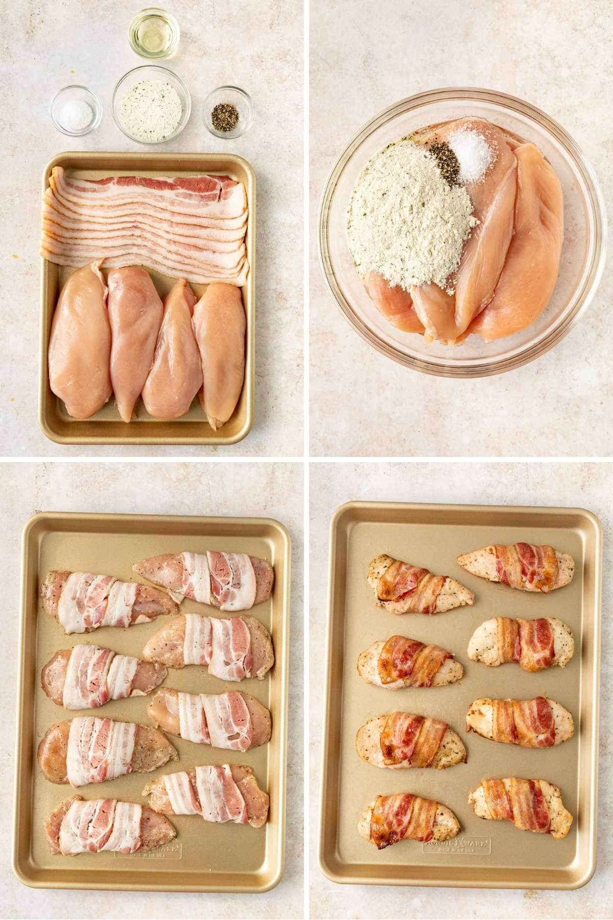 Baked Bacon Ranch Chicken collage