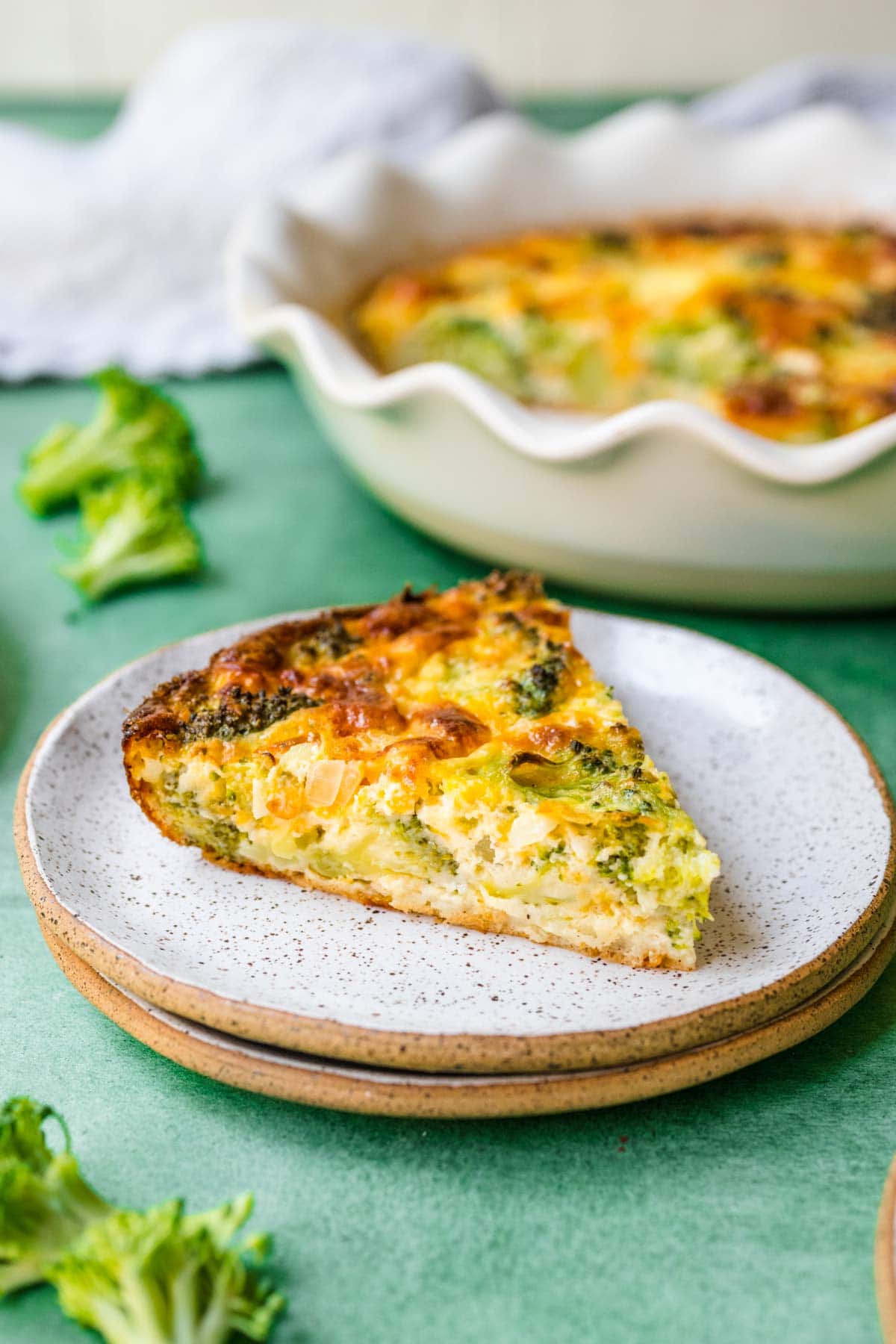 Broccoli Pie baked slice on plate