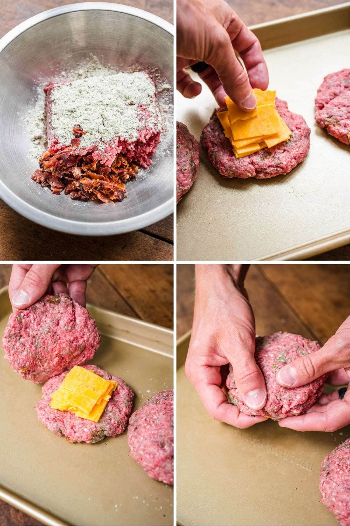 Cheddar Bacon Ranch Cheeseburgers collage