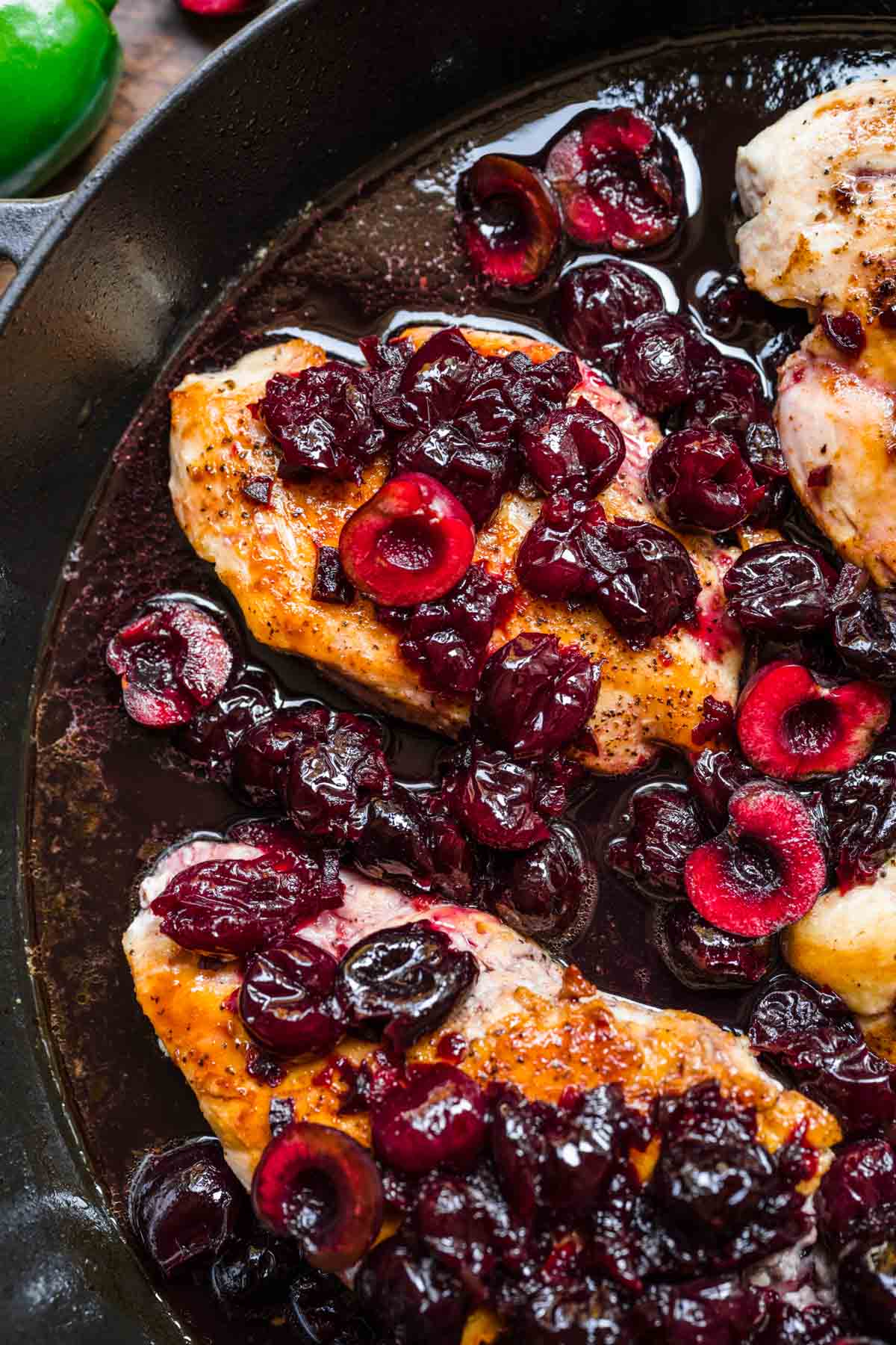 Jalapeno Cherry Chicken on serving plate