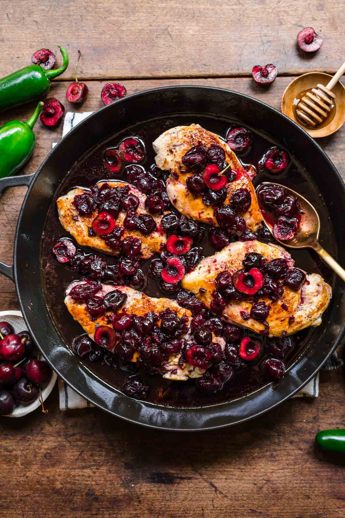 Jalapeno Cherry Chicken on serving plate